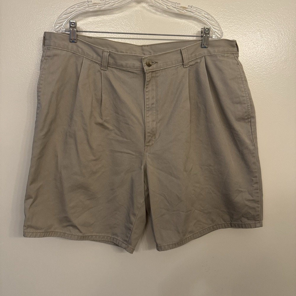 Vntg Duck Head Chino Shorts Mens 40 (measures‎ 38) Khaki Two Pleat Cotton Preppy